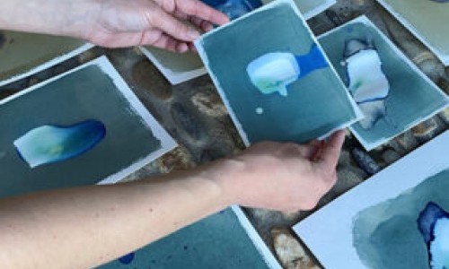 Atelier en famille "Fonte de glace sur cyanotype !"