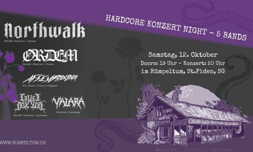 12. Okt: Hardcore Konzert Nacht im Rümpeltum mit 5 Bands