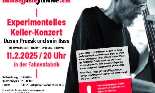 Eperimental-Kellerkonzert: Dusan Prusak und sein grösster Bass